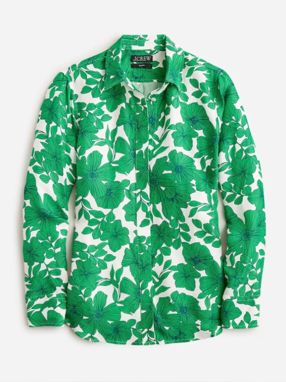 J. Crew Classic-Fit Cupro-Blend Shirt in Greenhouse Floral Size Medium